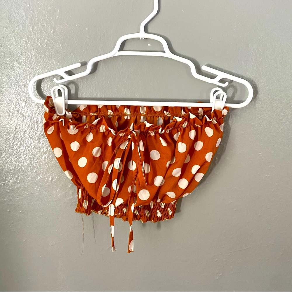 Yellow polka dot tube top